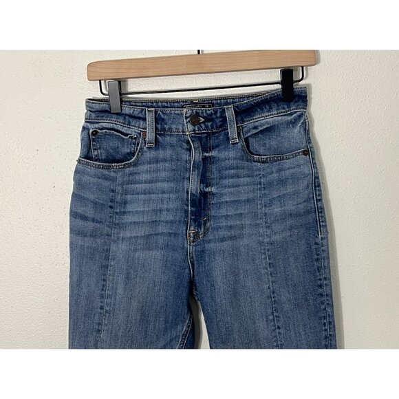 Abercrombie and Fitch Zoe Natural Rise Ankle Straight Patchwork Jeans Size 28/6 - Picture 3 of 14